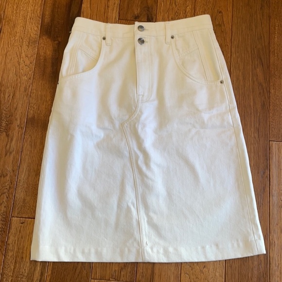 White Denim FRAME skirt - Picture 4 of 13